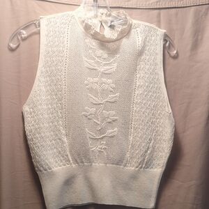 Zara Cream Sleeveless Knit Top